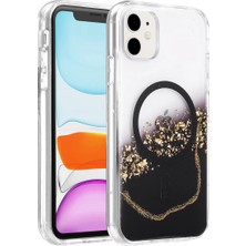 ALFA AKSESUAR 03 Onegif Apple iPhone 11 Lotus Simli Magsafe Kapak - Siyah