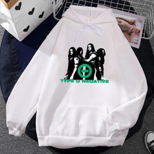 Tarzsokak Beyaz Unisex Kaya Zihinsel Bant Tipi O Negatif Deras Rahat Erkekgrafik