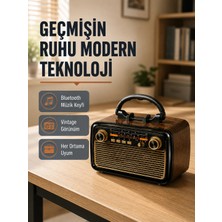 Vuralsin38 Bluetooth’lu LED Işıklı Nostaljik Müzik Kutusu – Ahşap Dokulu, Vintage Tasarım ve Yüksek Ses Kalitesi