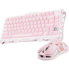 Ozka Concept Gravastar Mercury K1+M1 Pro Rgb Işıklı Mekanik Q Klavye Optik Mouse Seti, Sakura