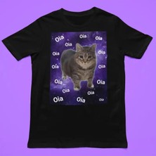 Tarzsokak Siyah Uıa Kedi Modeli Eğlenceli Uzay Kedi Kedi Meraklıları Için Virüs Modeli Desenleri