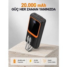 Dolapmix Powerbank 20000 Mah 22.5W Hızlı Şarjlı ve Kompakt Çoklu Kablo Çıkışlı