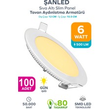 ŞANLED 6W Tasarruflu LED Yuvarlak Gün Işığı Sıva Altı Slim Panel 100 Adettir