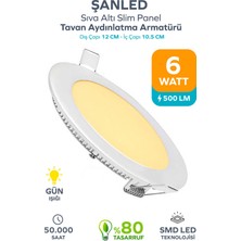 ŞANLED 6W Tasarruflu LED Yuvarlak Gün Işığı Sıva Altı Slim Panel 1 Adettir