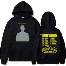 Tarzsokak Siyah Unisex Baskı Justin-Timberlake Yarın Dünya Turu Ağır Zihinsel Sudaderas Hombre