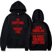 Tarzsokak Siyah Unisex Yarın Dünya Turu Unutmak Justin Timberlake Şarkıcı Baskı Streetwear Hip Ho