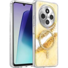 AKM Onegif Xiaomi Redmi 14C Lotus Simli Magsafe Kapak - Gümüş