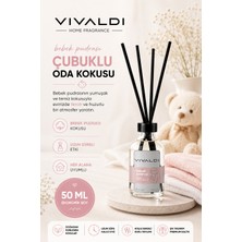 Vivaldi Home Bebek Pudrası Çubuklu Oda Kokusu 50 ml | Temiz & Kalıcı Ortam Kokusu