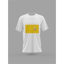 Tarzsokak Mavi Simpson Sarı Minimal Baskılı T-Shirt PNRMTSHRT4314