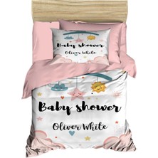 Universal Yenidoğan Kız Bebek Nevresim Takımı %100 Pamuklu  Baby Shower White