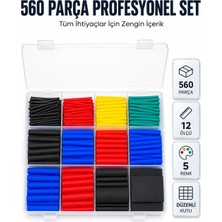 No 35 Concept 560 Parça Kablo Izolasyon Makaron Seti 12 Ölçü 5 Renk Heat Shrink Tube Organizer Kutulu