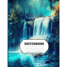 TeknoKapsül Sketchbook: Waterfall, Blank Sketch Book For Kids, Adults, Artist Notebook/journal For Drawing, Writing, Sketching Or Doodling, 120 Blank Pages, 8.5X11 (Blank Drawing Book)