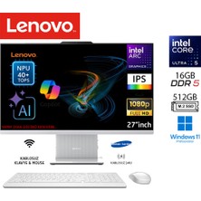 Lenovo Ideacentre 27ILL11 P1 Intel Core™ Ultra 5 226V 16GB Ram 512GB SSD 27'' Fhd W11 Pro Beyaz Aı-Powered Aıo Bilgisayar F0JW000YTR Duddi