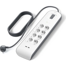 TeknoKapsül Belkin BSV804VF2M Akım Korumalı Uzatma Priz,8 Çıkışlı PRIZ,2,4A Çıkışlı Iki (2) Adet USB Bağlantı Noktası,2m, 2X2.4A USB Girişi