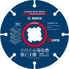TeknoKapsül Bosch 1x Expert Carbide Multi Wheel X-Lock Kesici Diskler (Sert Ahşap, Çivili Ahşap, Plastik, Alçıpan Panel, Ø 115 Mm, Aksesuar Küçük Avuç Taşlama Makinesi)