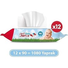 TeknoKapsül Baby Turco Islak Havlu 12 x 90 (1080 Yaprak)