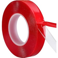 TeknoKapsül Çift Taraflı Silikon Bant Montaj Bandı Şeffaf 18 mm x 2 Metre Güçlü Çok Amaçlı Yapıştırıcı 1 Adet