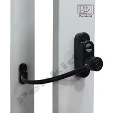 TeknoKapsül Bijutek Penkid Çelik Halatlı Kablolu Pvc Pencere Emniyet Çocuk Güvenlik Kilidi 7 Adet (Siyah)