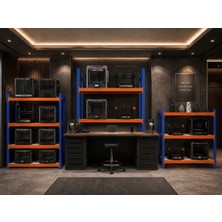 Rafburada 4 Katlı Ahşap Raflı İçten Oturmalı Hafif Rack - 3D Yazıcı Rafı, Depo Rafı - 40x120 cm-150 cm