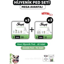 TeknoKapsül Sleepy Natural Hijyenik Ped Uzun 60 Adet Günlük Ped Uzun 96 Adet ve Rosıe