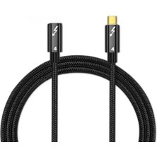 TeknoKapsül Livx 80CM Thunderbolt 4 Uzatma Kablosu – 40GBPS Veri Transferi, 8K@60Hz Video, 100W Pd Hızlı Şarj, Örgülü Naylon, Tip C Dişi - Erkek Uzatıcı Xcu