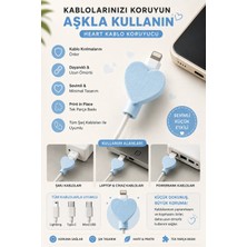 Ognami Kalp Tasarımlı Şarj Kablosu Koruyucu - Kablo Kırılma Önleyici 3D Baskı
