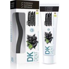 TeknoKapsül Dkdent Vegan Aktif Karbonlu Florürsüz Diş Macunu 75 ml Diş Fırçası Hediyeli