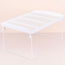 TeknoKapsül Promosyonca Metal Ayaklı Mutfak Banyo Rafı, Tezgah Üstü Organizer, Dolap Içi Düzenleyici, Plastik Raf, Beyaz 34.50 x 21,5 x 14 cm (Büyük)