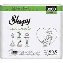 TeknoKapsül Sleepy Natural Yenidoğan 60 Yaprak 3'lü Paket Islak Mendil