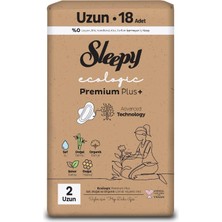 TeknoKapsül Sleepy Ecologic Premium Plus Hijyenik Ped Uzun 18 Adet