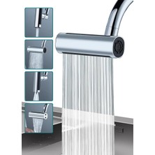 TeknoKapsül Tasarruflu 4 Modlu Şelale Ayarlanabilir Musluk Başlığı Mutfak Banyo Perlatör Evye Lavab