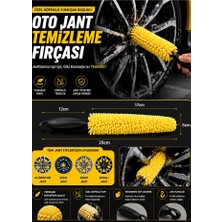 Meyzone Sarı Oto Araç Jant Temizleme Fırçası Jant Temizlik Fırçası Mop Fırça