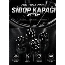 Meyzone Siyah Zar Tasarımlı Sibop Kapağı 4'lü Siyah Oto Araç Araba Sibob Kapağı