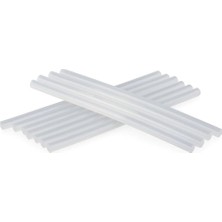 TeknoKapsül Ince Mum Silikon Çubuk 7.5 mm x 150 mm (20 Adet) | Şeffaf Sıcak Silikon Mum | Sıcak Silikon Tabancası Için Uyumlu Yapıştırıcı Çubuklar