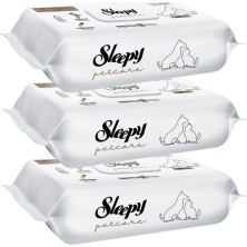 TeknoKapsül Sleepy Petcare Evcil Hayvan Islak Havlusu 60 Yaprak 3 Paket Kedi Köpek Pati Sevimli Dostlar