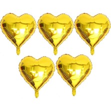 TeknoKapsül 5 Li Gold Kalp Folyo Balon 15 Inç - 38 cm