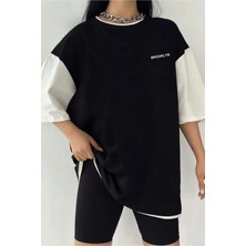 Tarzsokak Çift Renk Minimal Brooklyn Baskılı Unisex Tshirt