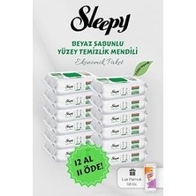 TeknoKapsül Sleepy 100' Lü Beyaz Sabunlu Yüzey Havlusu 12 Al 11 Öde Hediyeli