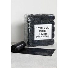 TeknoKapsül 10'lu x 20 Paket Jumbo Çöp Poşeti 75X90 Endüstriyel Battal Çöp Torbası