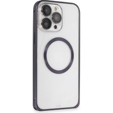 TeknoKapsül iPhone 14 Pro Kılıf Metal Bumper Magneticsafe Kapak - Derin Mor