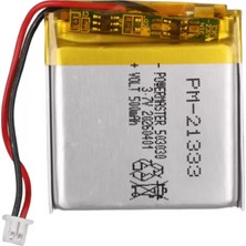 Aslanoğlu Store Powermaster PM-21333 3.7V 500MAH 503030 3.5mm Soketli Lityum Polimer (Li-Po) Batarya Şarj Edilebili