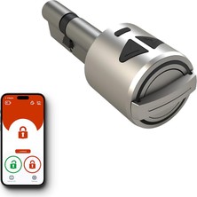 TeknoKapsül Desi Utopic R Motorlu Silindir Akıllı Kilit, Telefondan Kontrol ve Şarj Edilebilir Pilli Akıllı Kapı Kilidi - Kolay Montaj, Deliksiz Montaj