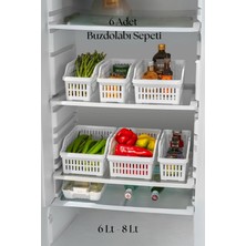 TeknoKapsül 6’lı Buzdolabı Organizeri Düzenleyici Çok Amaçlı Dolap Düzenleyici Beyaz 12X30X14 cm