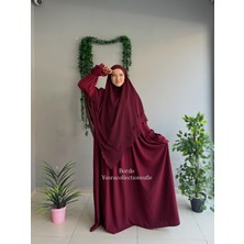 Yüsra Collection Tesettür Erva Abaya ve Uzun Sufle 2'li Takım