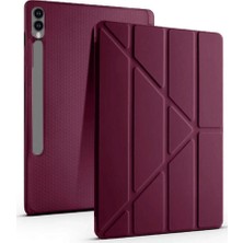 Aslanoğlu Store Samsung Galaxy X610 Tab S9 Fe Plus 12.4 Kılıf Kalemlikli Mars Tablet Kılıfı - Mürdüm