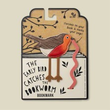 If Early Bird Catches The Bookworm Klipsli ve Solucanlı Suni Deri Kitap Ayracı