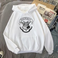 Tarzsokak Beyaz Hogwarts Printed Autumn Winter Long