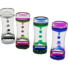 Aslanoğlu Store Çift Renk Su Çift Katlı Dar Şişe Model Sulu Kum Saati Mika Akrilik Plastik 13.7 x 5.2 x 3.3cm