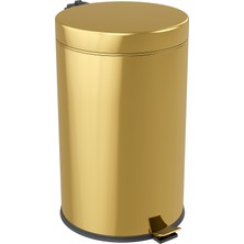 viorex 5 Litre Paslanmaz Çelik Pedallı Çöp Kovası - Altın Rengi (Gold) Banyo Tipi Çöp Kutusu