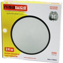 Aslanoğlu Store Nisaluce EAMP-106/B 24W Radar Sensörlü Ledli Armatür Beyaz Çerçeve Mekatronik Askı Sistemi 6500K -